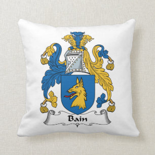 Bain Family Crest Throw Pillow