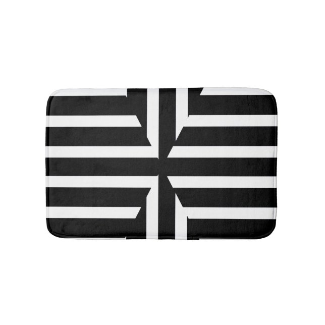 Bain Le solide noir et blanc moderne barre le tapis de (Devant)