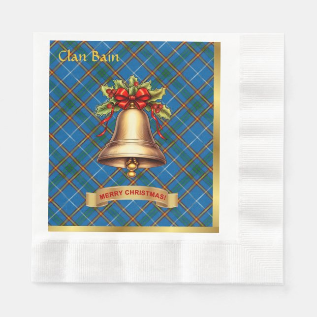 Bain Personalized Tartan Christmas Napkin (Front)