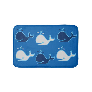 Bain Tapis de baleines pour des enfants bleus