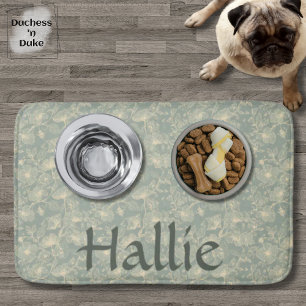 Bain Tapis de table pour chien - Botanique Vert Sauge, 