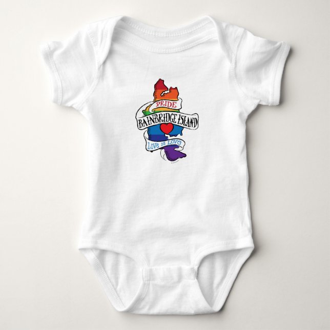 Bainbridge Island LGBT Pride baby tee (Front)