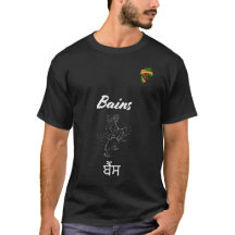 "Bains Legacy: Punjabi Script T-Shirt With Logo"