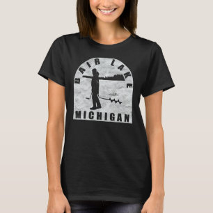 Bair Lake Ice Fishing Michigan T-Shirt