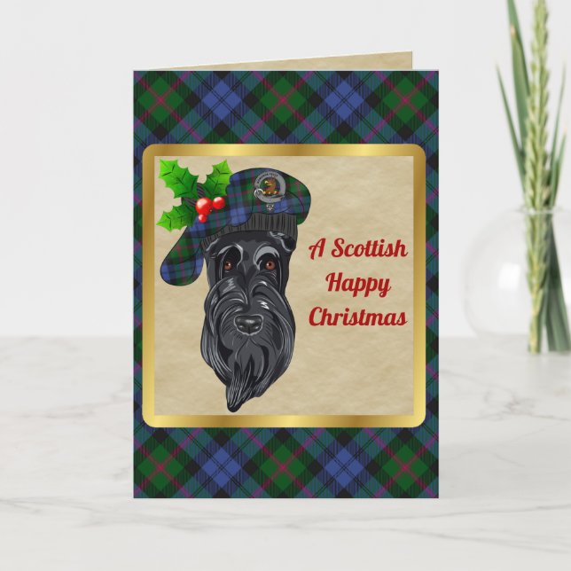 Baird Badge & Tartan Personalized Xmas Card (Front)