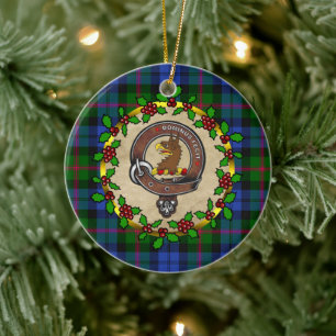 Baird Clan Badge & Tartan Personalized Xmas Ceramic Ornament