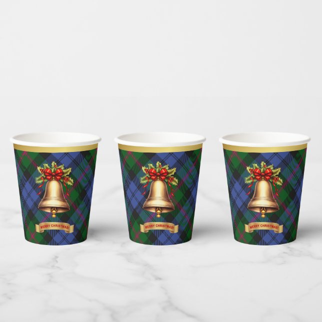 Baird Personalized Tartan Christmas  Paper Cups (Multi)