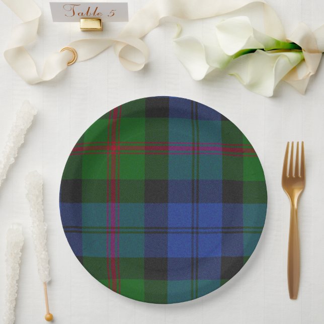 Baird Scottish Clan Tartan Plaid Pattern Paper Plate (Wedding)