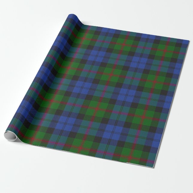 Baird Scottish Clan Tartan Plaid Pattern Wrapping Paper (Unrolled)