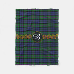 Baird Tartan And Monogram Fleece Blanket