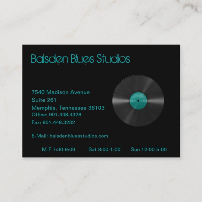 Baisden Blues Studio Business Card (Front)