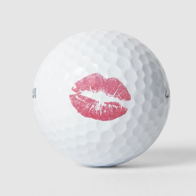Baiser balles de golf, plaisir lèvres roses cadeau (Devant)