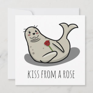 "Baiser d'une rose" carte de Saint-Valentin drôle