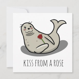 "Baiser d'une rose" carte de Saint-Valentin drôle
