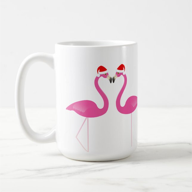 Baiser Flamants roses de vacances Mug (Gauche)