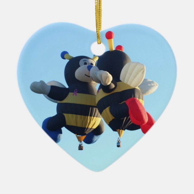 Baiser les abeilles Chaud Air Balloon Ornement de  (Devant)