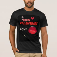 Baiser les lèvres rouges-Heureux T-shirt Saint-Val