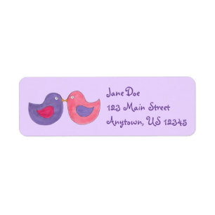 Baiser rose/violet Lovebird Inséparables Étiquette