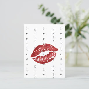 baiser rouge à lèvres Carte postale