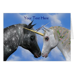Baiser Unicorns Imaginaire Cheval Carte photo