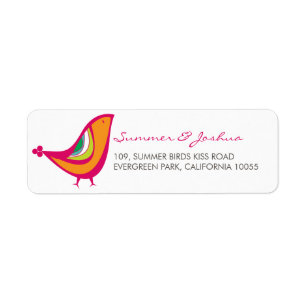 Baiser Whimsical Inséparables d'été Retour Adresse