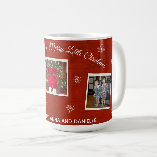 Baisers à neige - 3 photos - Mug de Noël (Devant droit)