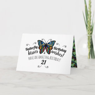 Baisers à papillon Carte de voeux d'anniversaire