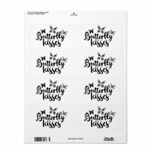 Baisers à papillon Papillons Mariage noir blanc