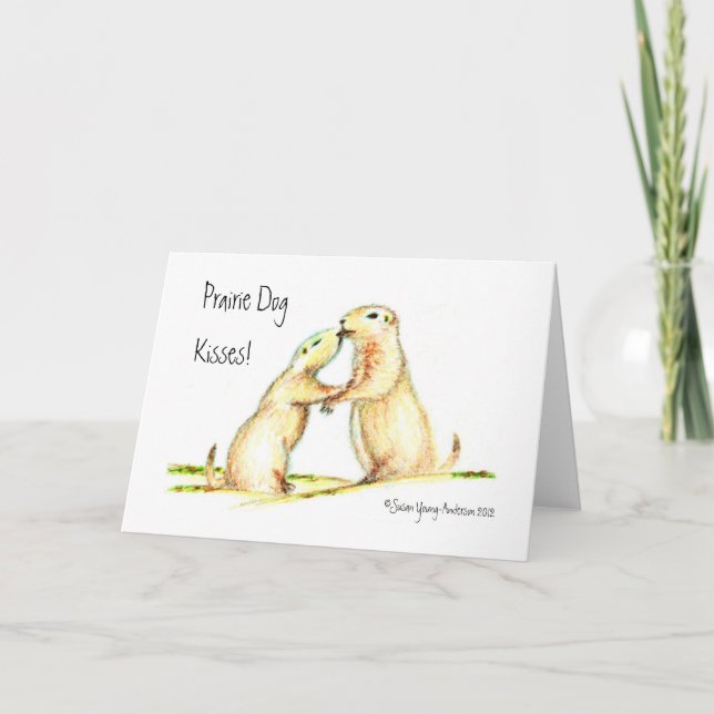 Baisers de chien de prairie ! Carte de voeux (Devant)