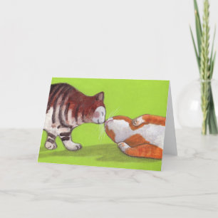 Baisers de la carte de voeux de chat