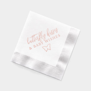 Baisers de papillon et vœux de bébé Script Fête pr