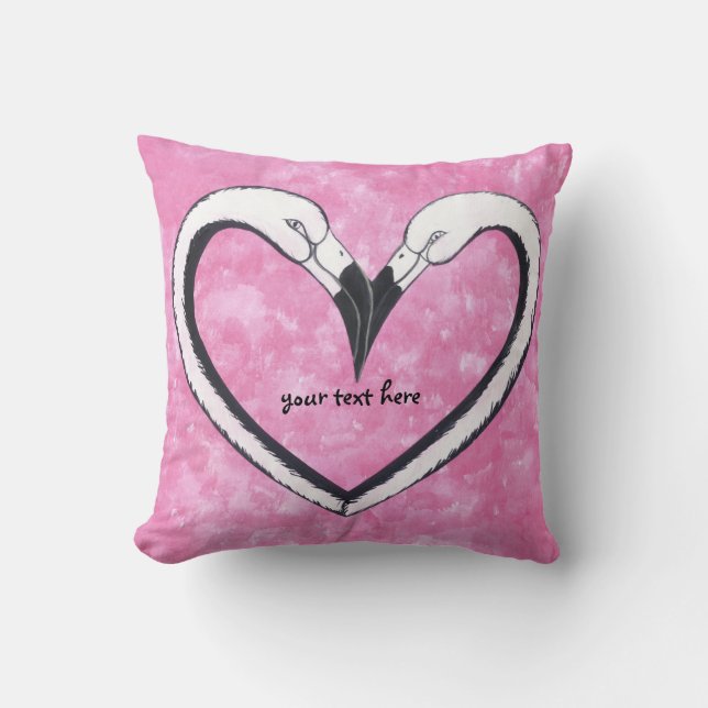 baisers du coussin de coeur de flamant (Recto)