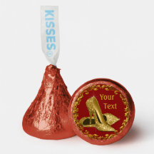 Baisers Hershey chaussure à talon haut or rouge