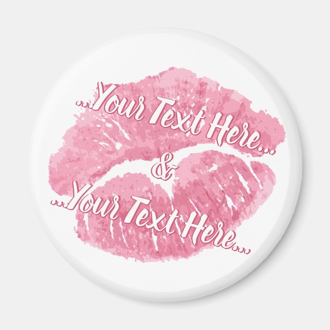 Baisers Magnet Personnalisé Amour & Baisers Cadeau (Devant)