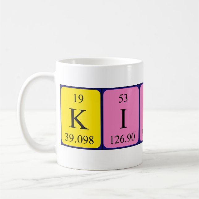 Baisers tasse de nom de table périodique (Gauche)