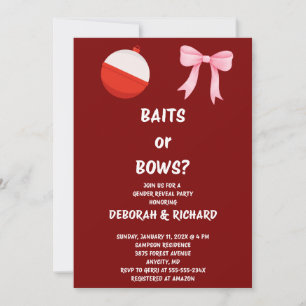 Baits or Bows Gender Reveal Invitation