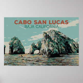 Baja California Cabo San Lucas, Mexico Postcard Poster