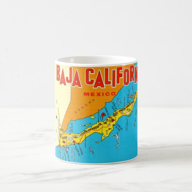 Baja California Mexico Map Mug (Center)