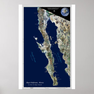 Baja California, Mexico:  satellite poster