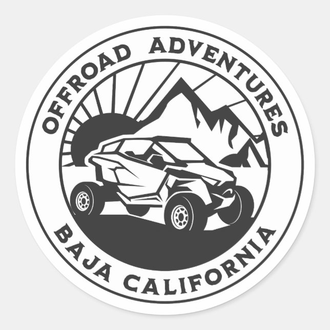 Baja California Offroad ATV Classic Round Sticker (Front)