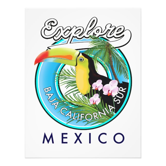 Baja California Sur Mexico retro logo Photo Print (Front)