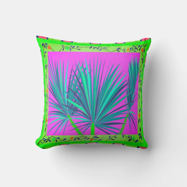 Baja Palms Throw Pillow (Front)
