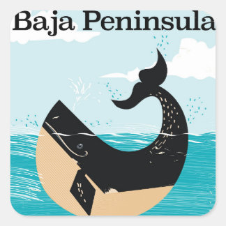 baja peninsula Mexico travel poster Square Sticker
