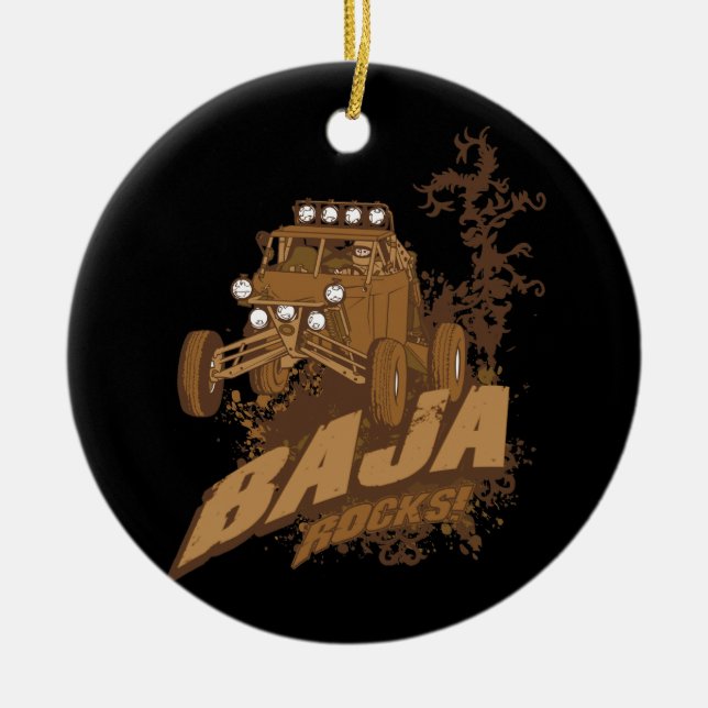 Baja Rocks! Ceramic Ornament (Front)