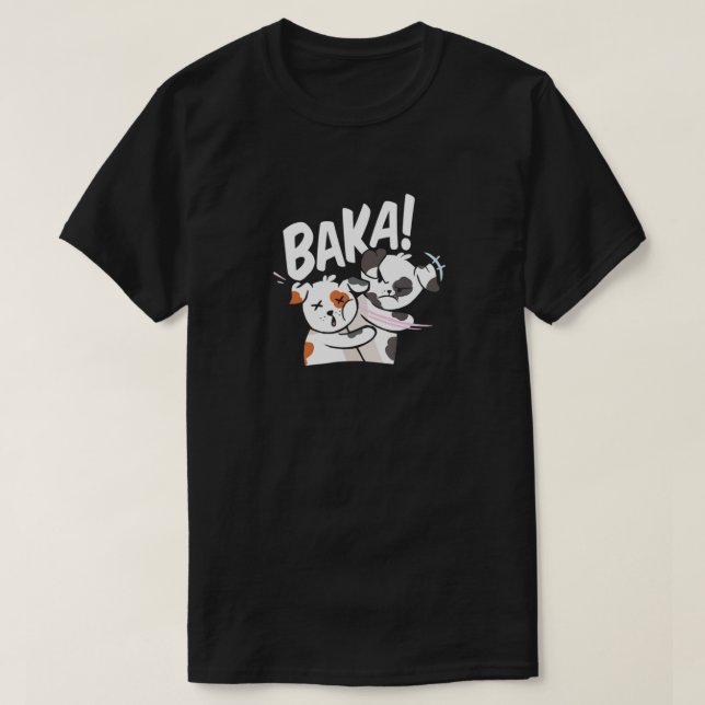 Baka Anime Dog Slap Baka Japanese Dog T-Shirt (Design Front)