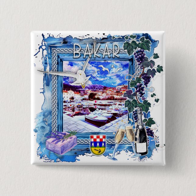 Bakar 2 Inch Square Button (Front)