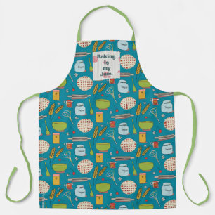 Bake a pie fabric pattern with customizable patch  apron