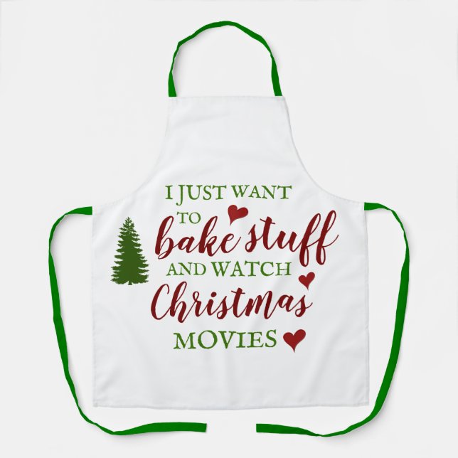 Bake and watch Christmas Movies Apron (Front)