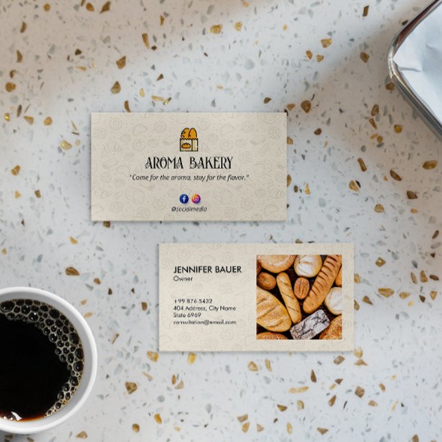 Bake Bakery Business | Warm Bread Classic Business Card (Creator Uploaded)