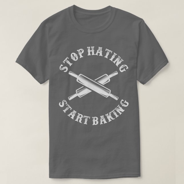 Bake Baking Rolling Pin T-Shirt (Design Front)